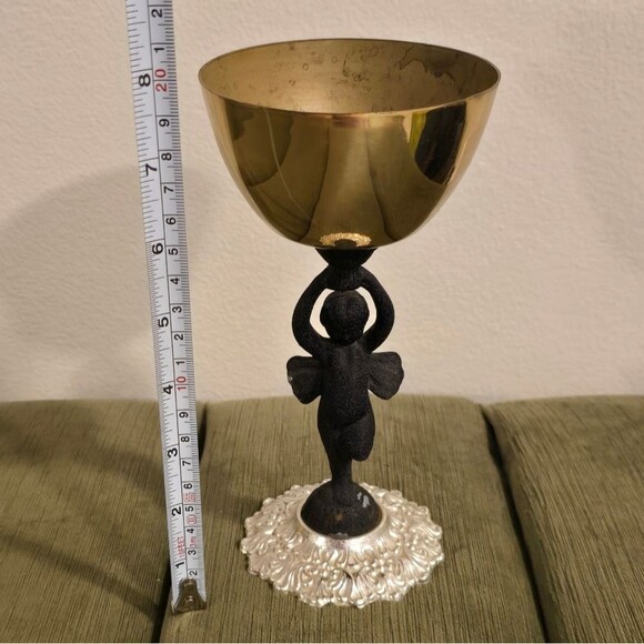 Vintage Gothic Metal Chalice Incense Candle Holder - Picture 5 of 10